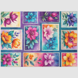 Farbenfrohe antike Briefmarke Kunstteppich Seidenpapier