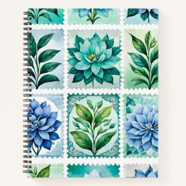 Farbenfrohe antike Briefmarke Notizbuch