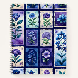 Farbenfrohe antike Briefmarke Notizbuch