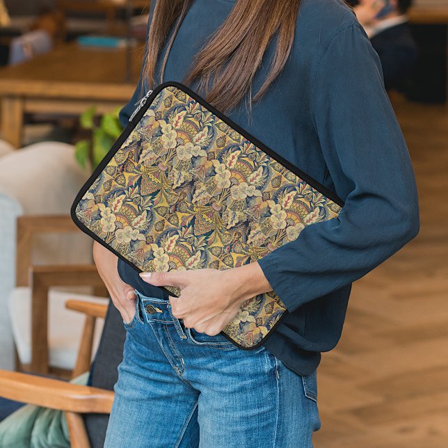 Farbenfrohe antike Imitate Tapisserie Blumenmuster Laptopschutzhülle (Von Creator hochgeladen)