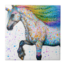 Farbenfrohe Appaloosa Einhorn Keramik Tile Fliese