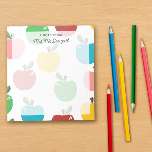 Farbenfrohe Apple-Muster - ein Hinweis des Lehrers Notizblock
