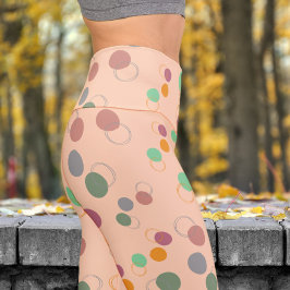 Farbenfrohe Apricot Bubbles Muster Yoga Capri Leggings