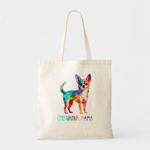 Farbenfrohe Aquarell-Chihuahua-Mama-Hund-Mom-Chi-C Tragetasche