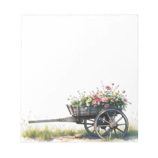Farbenfrohe Aquarell-Frühlingsblüten-Blumen-Notizb Notizblock