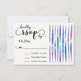 Farbenfrohe Aquarellbänder, moderner Hochzeitstil- RSVP Karte