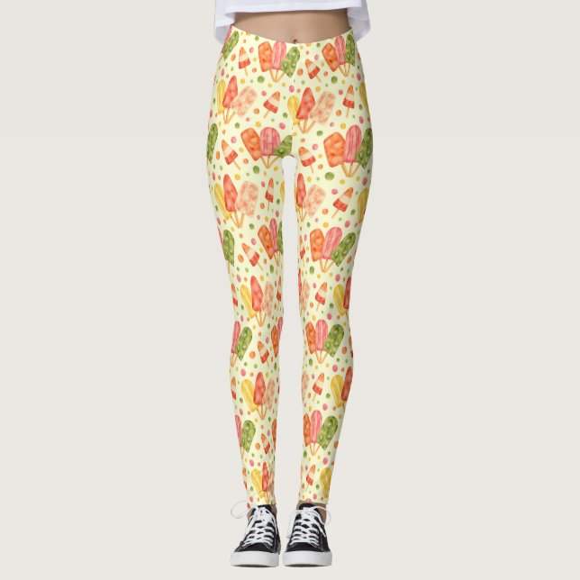 Farbenfrohe Aquarellbläschen Leggings (Vorderseite)