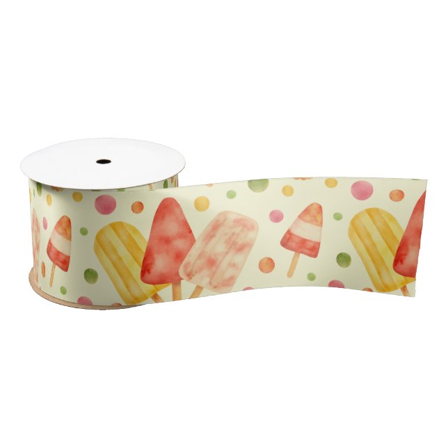 Farbenfrohe Aquarellbläschen Satinband (Spule)
