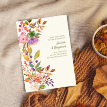 Farbenfrohe Aquarellblütenhochzeit