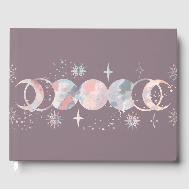 Farbenfrohe Aquarelle Gästebuch (Vorderseite)