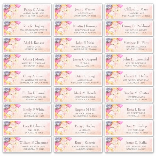 Farbenfrohe Aquarellfarben-Blume Hochzeitshauptadr Aufkleber (Vorderseite)