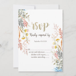 Farbenfrohe Aquarellfarben Wildblume Austrocknen Einladung