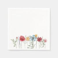 Farbenfrohe Aquarellfarben Wildblumen auf der Wies