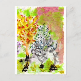 Farbenfrohe Aquarelllandschaften Postkarte