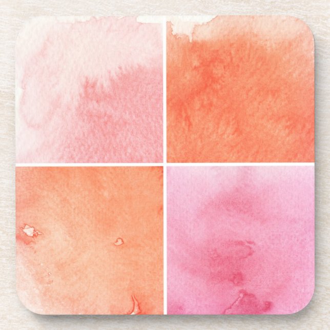 farbenfrohe Aquarellmalerei Untersetzer (Vorderseite)