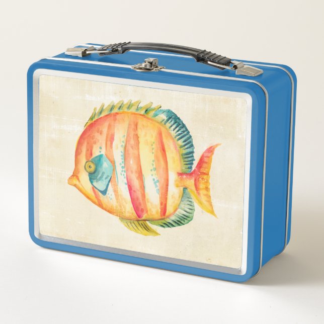 Farbenfrohe Aquarienfische Metall Lunch Box (Vorderseite)