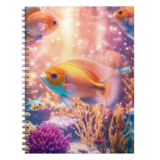 Farbenfrohe Aquarium Bright & Shiny Pastel Rose Notizblock