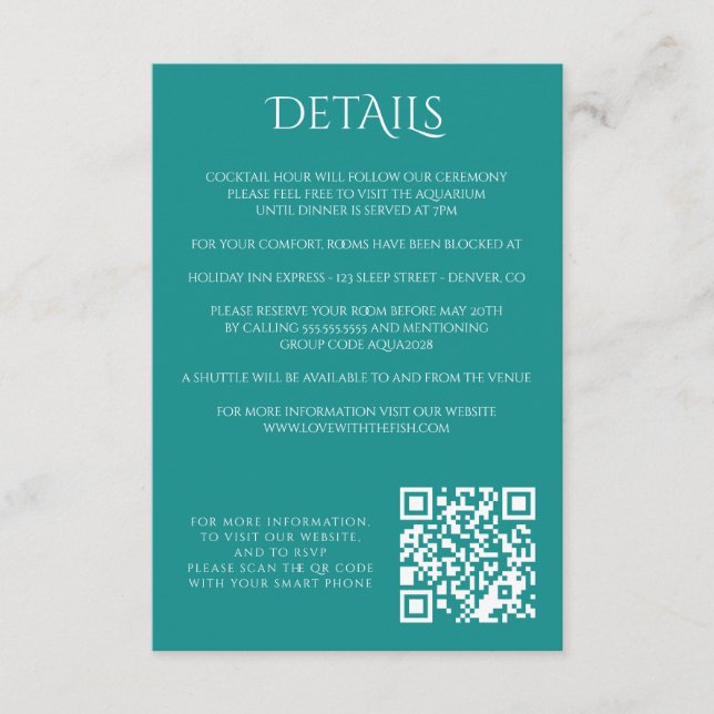 Farbenfrohe Aquarium-Umschließungskarte Begleitkarte (Vorderseite)