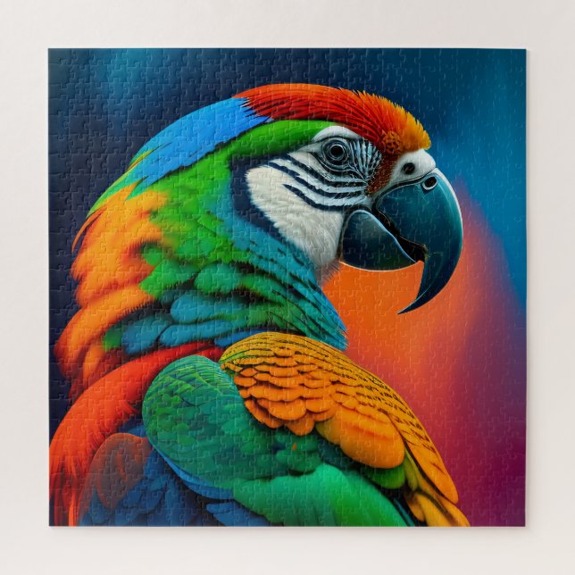Farbenfrohe Ara Papagei Vogel MalCanvas Print Puzzle (Vertikal)