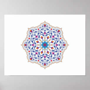 Farbenfrohe arabische Einrichtung Ornament Marokko Poster
