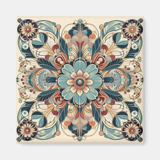 Farbenfrohe Art Deco Design Magnet