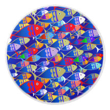 Farbenfrohe Art Deco Fish Design