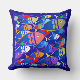 Farbenfrohe Art Deco Fish Design Kissen