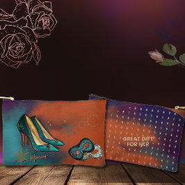 Farbenfrohe Art Deco High Heels Zubehörtasche