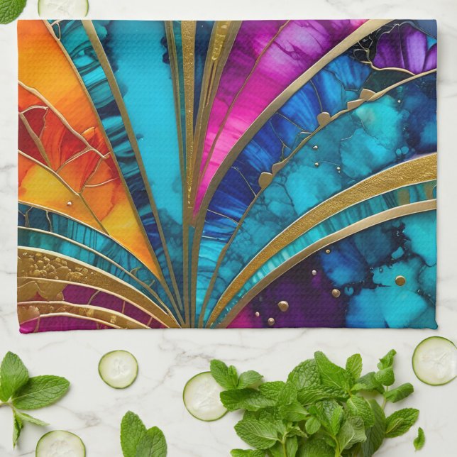 Farbenfrohe Art Deco Küche Handtuch (Von Creator hochgeladen)