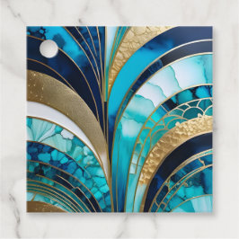 Farbenfrohe Art-Deco-Tags Geschenkanhänger