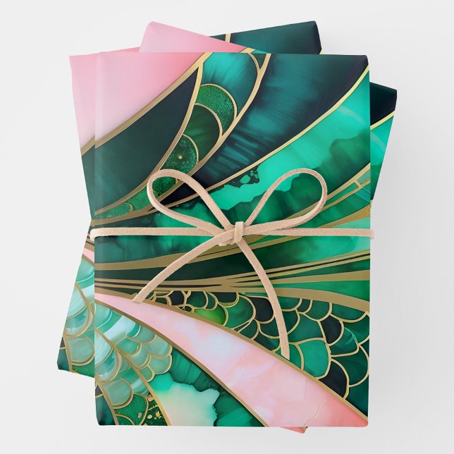 Farbenfrohe Art Déco Wrapping Paper Sheets Geschenkpapier Set (Von Creator hochgeladen)