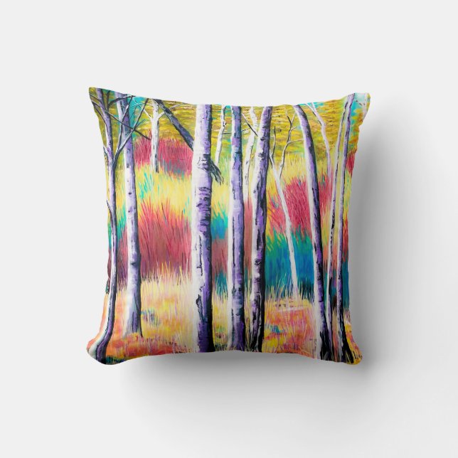Farbenfrohe Aspen Fall Pillow Kissen (Vorderseite)
