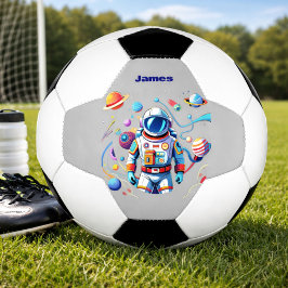 Farbenfrohe Astronauten und Univers in kühlen Farb Fußball