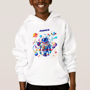 Farbenfrohe Astronauten und Univers in kühlen Farb Hoodie