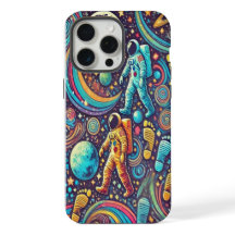 Farbenfrohe Astronautenspaziermuster