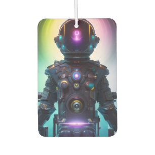Farbenfrohe Atompunk Astronaut digitale Kunst Autolufterfrischer