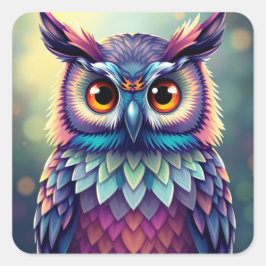 Farbenfrohe Aufkleber für Eule