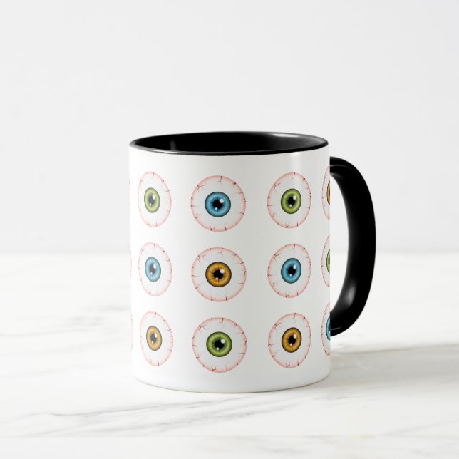 Farbenfrohe Augapfel Creepisches Blutschuss Eyes H Tasse (VorderseiteRechts)
