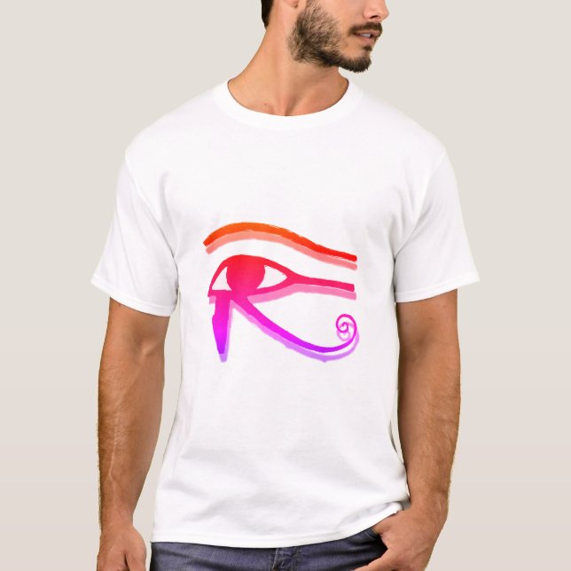 Farbenfrohe Augen des Horus Ägyptische Symbolfarbe T-Shirt (Vorderseite)