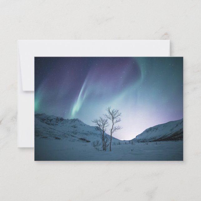 Farbenfrohe Aurora Borealis Card (Vorderseite)