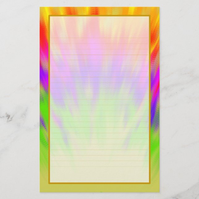 Farbenfrohe Aurora I Fine Lined Stationery Briefpapier (Vorderseite)
