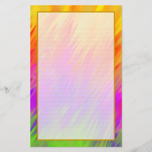 Farbenfrohe Aurora III Feinseilgarn Briefpapier (Vorderseite)