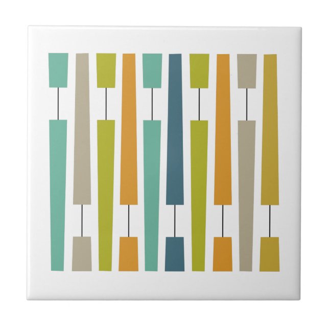 Farbenfrohe Ausrufepunkte geometrische Mitte des J Fliese (Vorderseite)