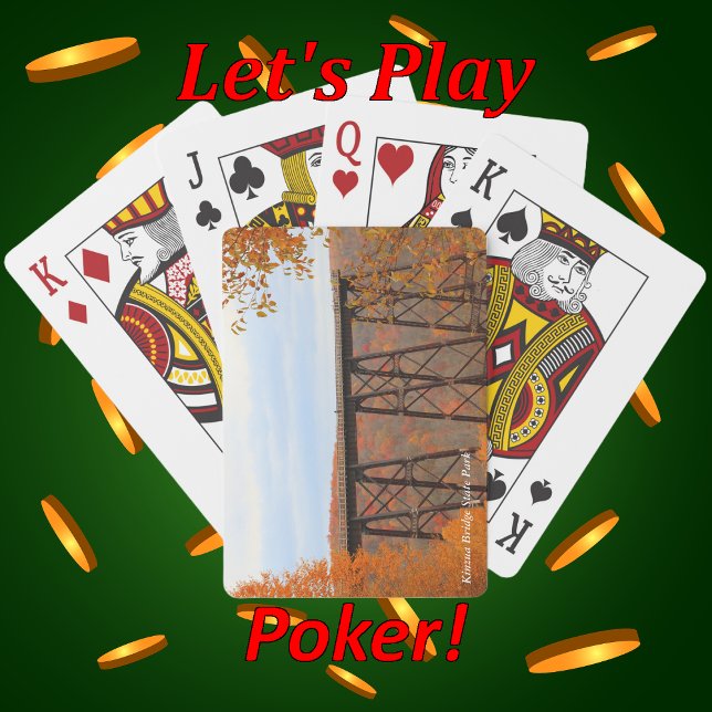 Farbenfrohe Aussicht auf die Kinzua Brücke Spielkarten (Von Creator hochgeladen)