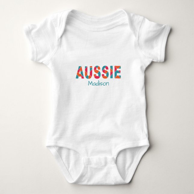 Farbenfrohe AUSSIE individuelle Name Shirts & Jack (Vorderseite)