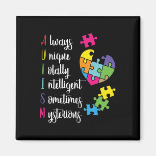 Farbenfrohe Autismus-Bewusstsein Geschenk Design f Magnet