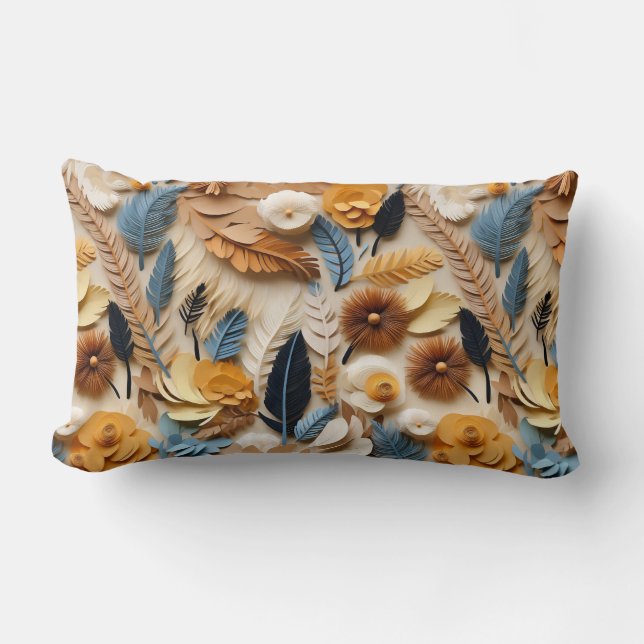 Farbenfrohe Azteken-Inspirierte Naturmotive Lendenkissen (Vorderseite)