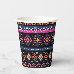 Farbenfrohe Azteken Pappbecher