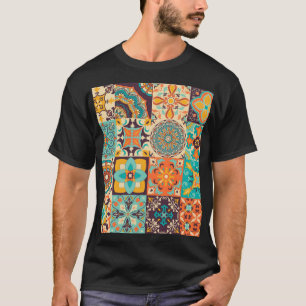 Farbenfrohe Azulejos Traditionelle Fliesenset T-Shirt