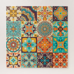 Farbenfrohe Azulejos Traditionelles Tiles-Set Puzzle